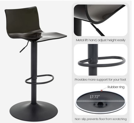 Indoor / Outdoor Transparent Acrylic Bar Stool With Adjustable Height